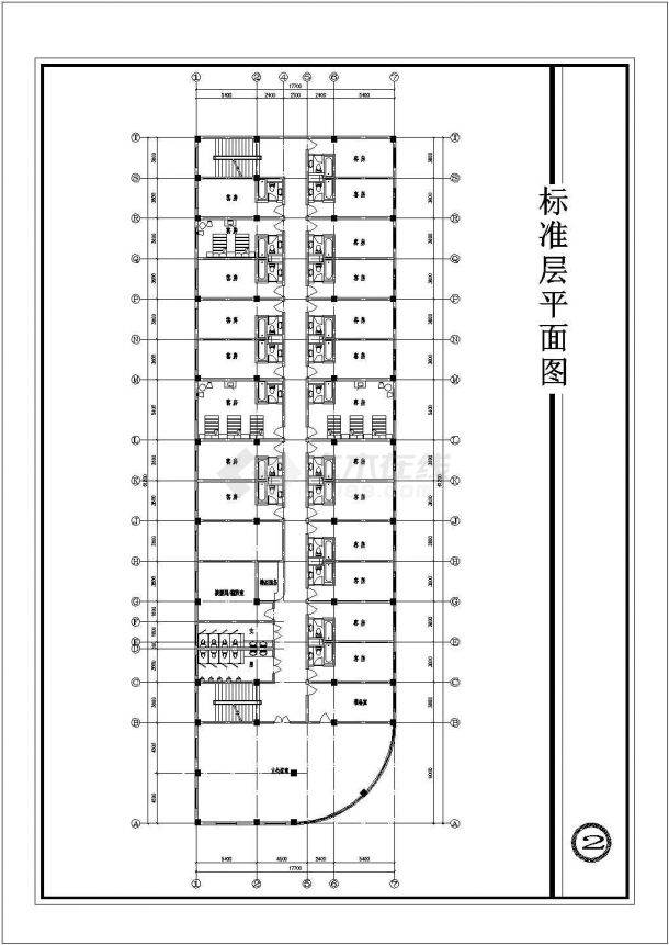 欧式宾馆建筑设计方案图纸（节点详细）-图二