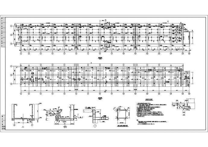 某热电厂缝式煤槽结构设计施工图纸_图1