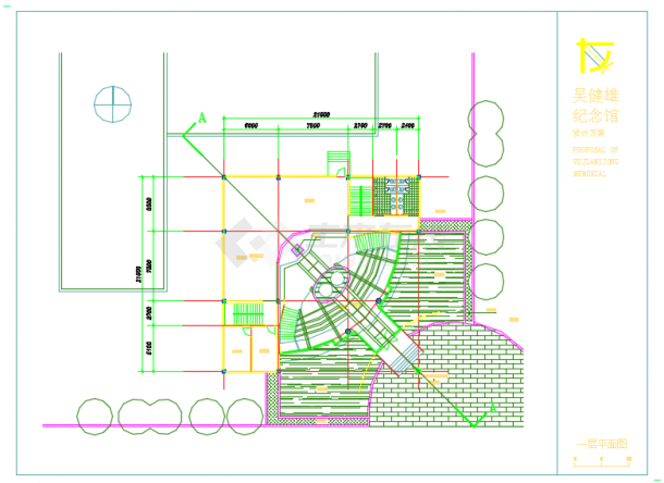 吴健雄纪念馆建筑设计方案图（含效果图）-图一
