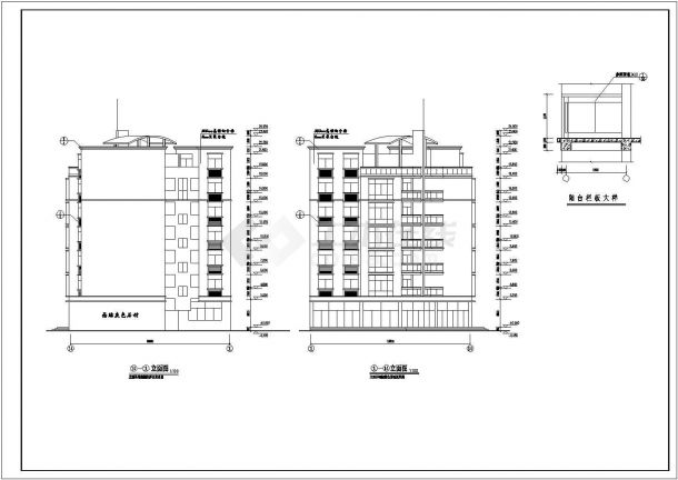 5套多层住宅楼建筑设计CAD施工图纸-图一