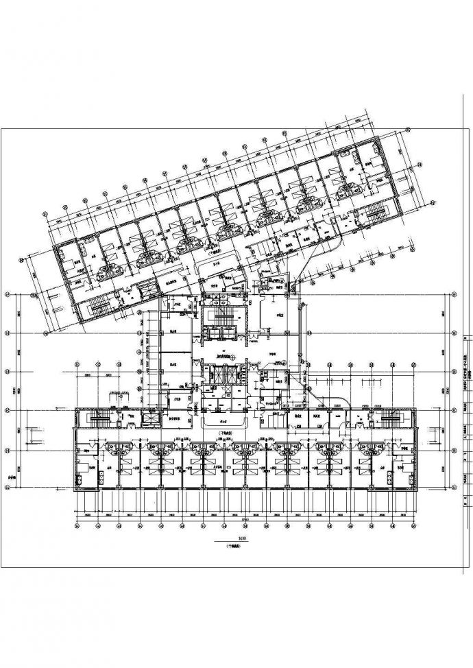 某地第一中心医院平面建筑cad设计图_图1