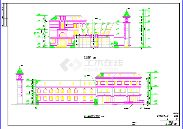 永达花园住宅小区会所全套建筑施工设计图-图一