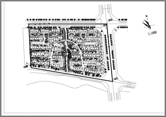 某小区规划及景观设计施工CAD方案_图1