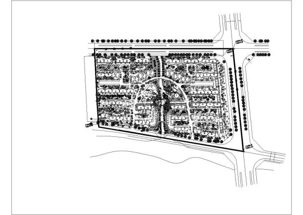 某小区规划及景观设计施工CAD图纸-图二