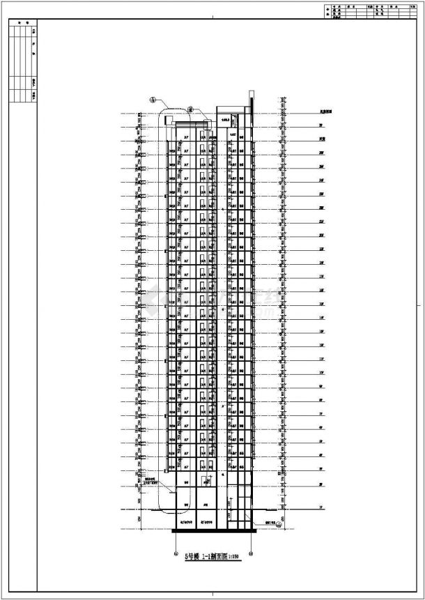 某高层住宅楼建筑设计施工CAD详细图-图一
