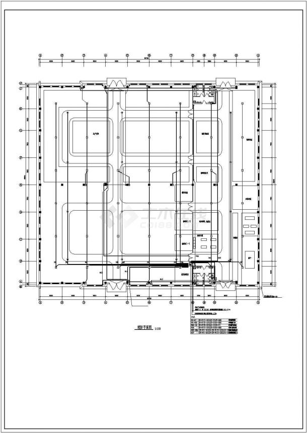 厂房电气设计方案及施工CAD全套图纸-图二