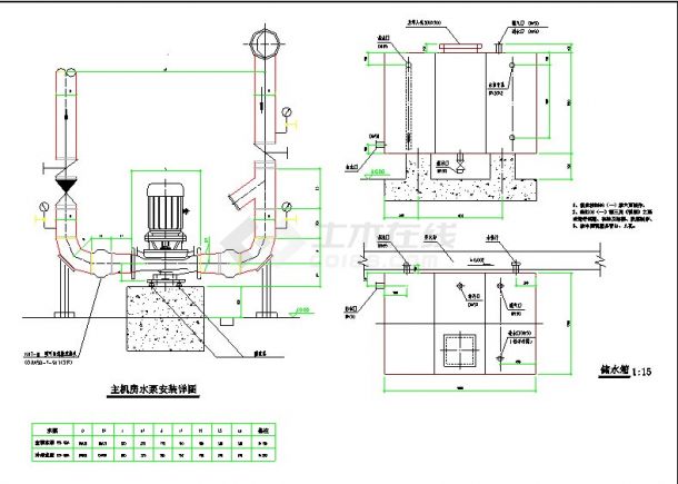 直燃机房空调设计cad施工图纸-图二