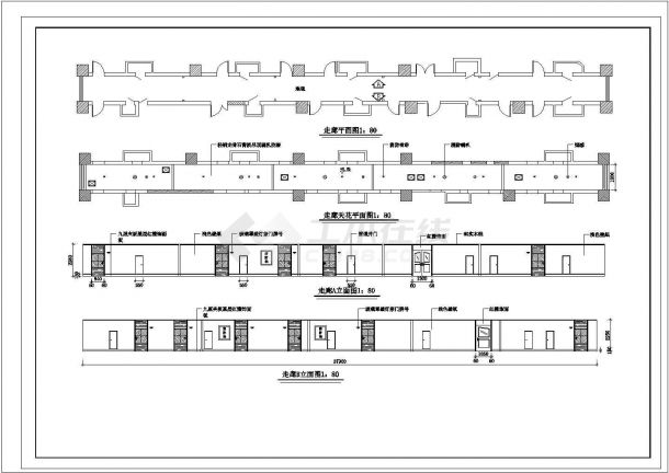 某宾馆客房建筑设计方案及施工全套CAD图-图一