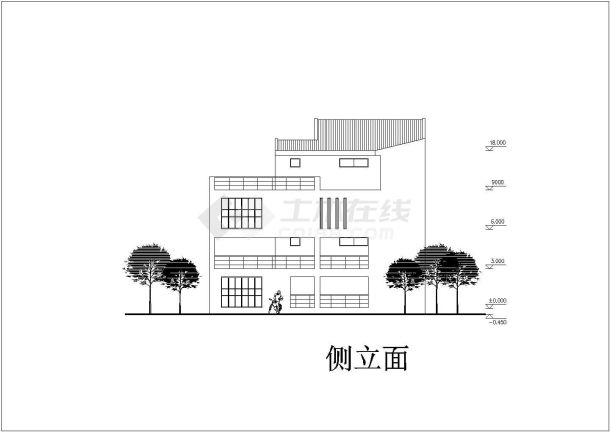 某地区坤计别墅建筑设计CAD施工方案图-图二