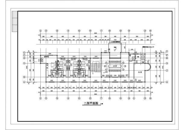 某工厂两层办公楼建筑设计方案及施工全套CAD图-图二
