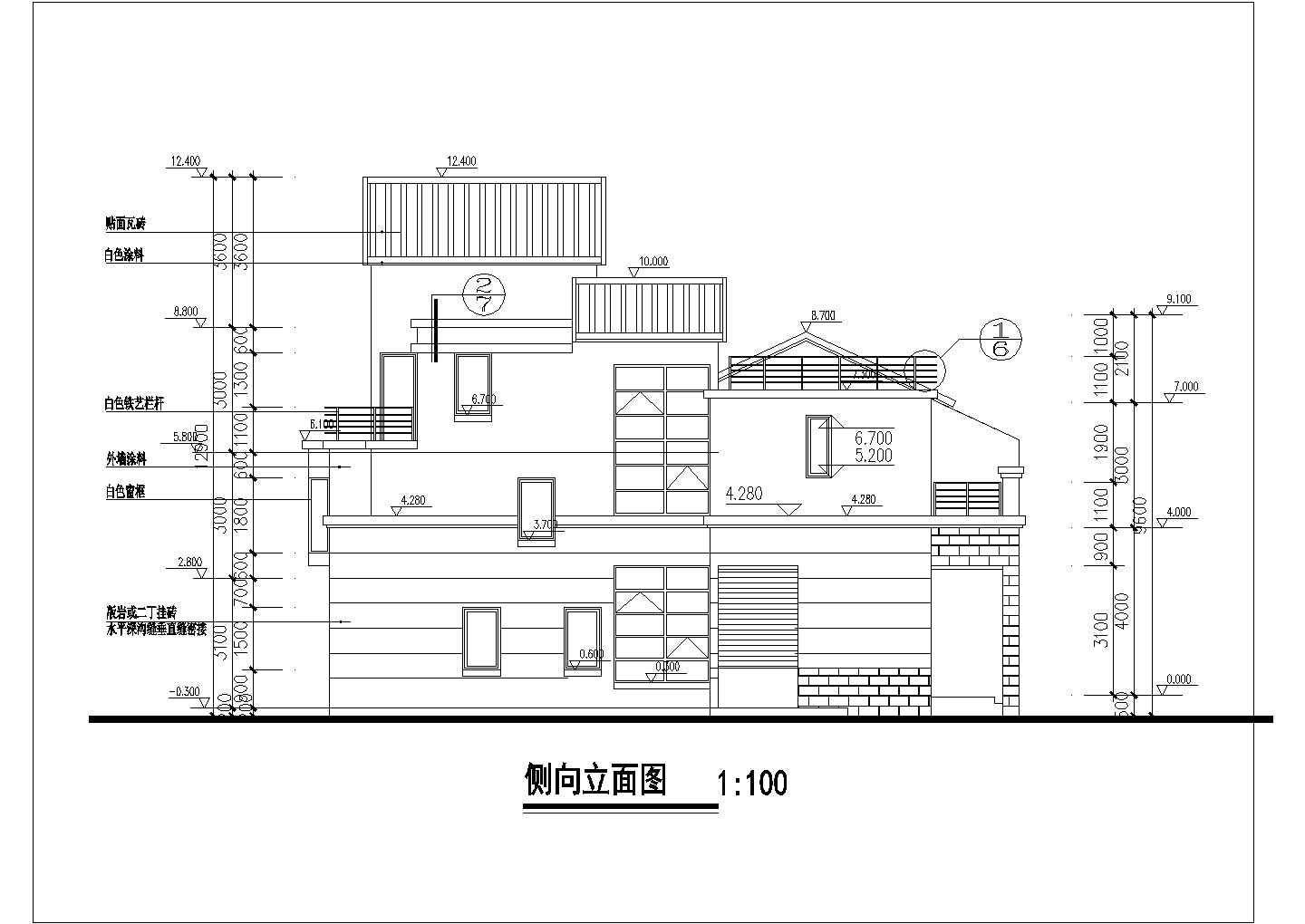 欧式别墅建筑施工图纸