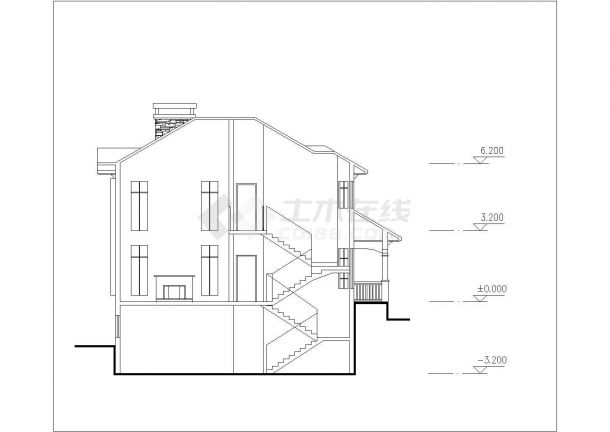 坡地独栋别墅建筑方案设计图（含效果图）-图一