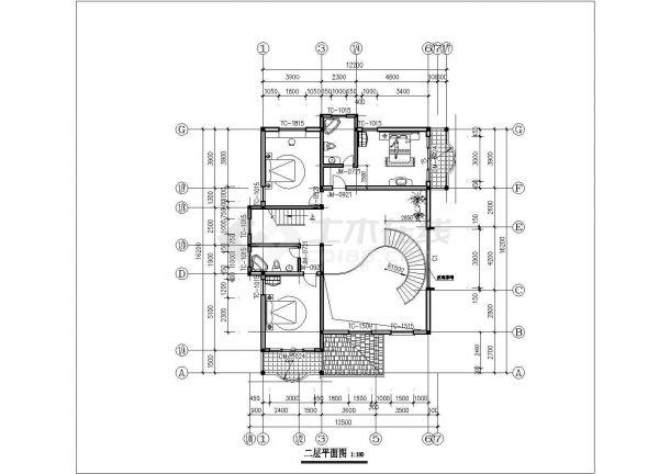 三层别墅建筑结构图（带模型图）-图一