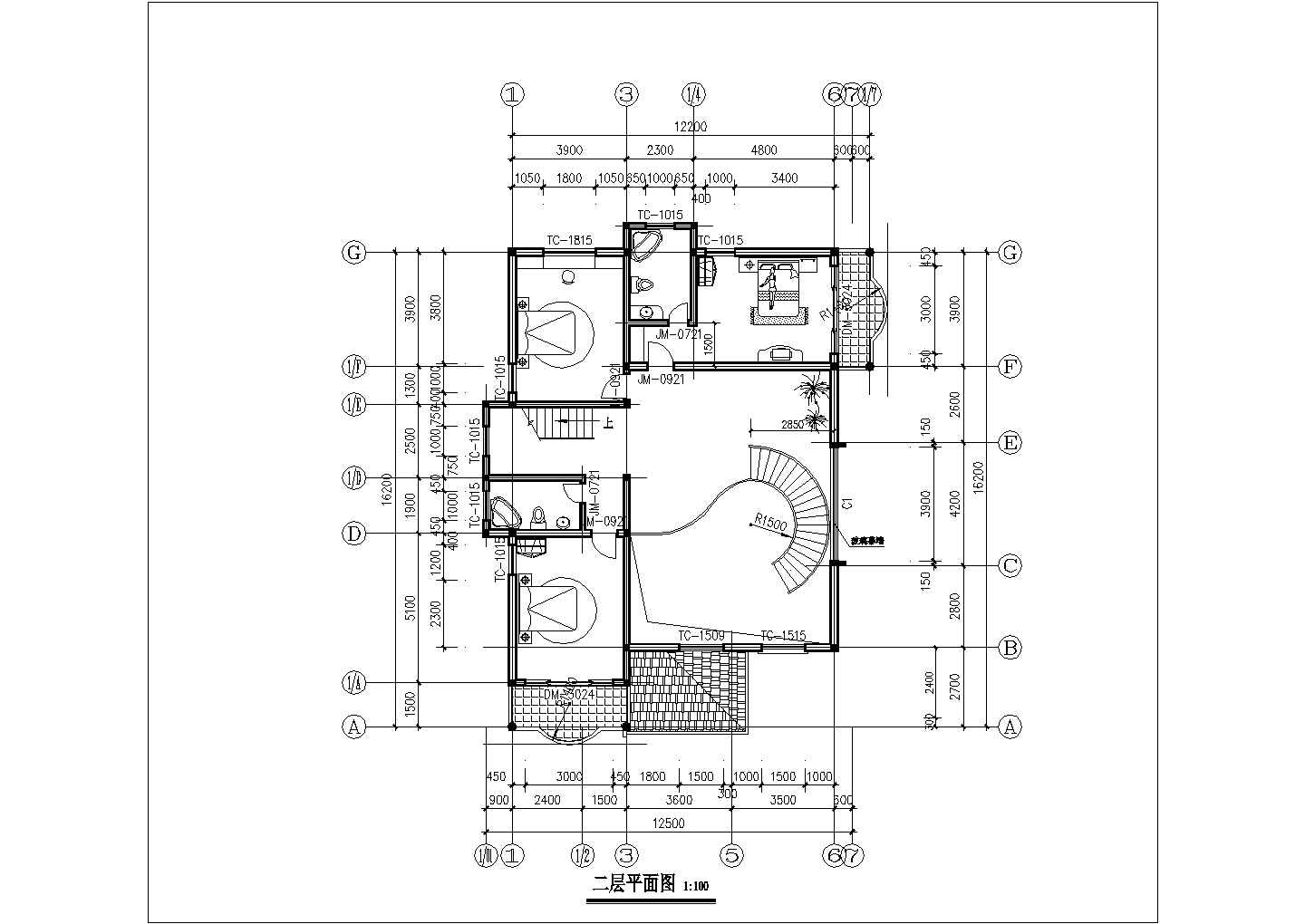 三层别墅建筑结构图（带模型图）