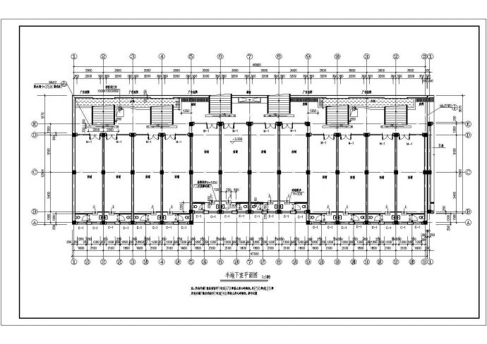 某商场建筑施工及设计方案全套CAD平面图_图1