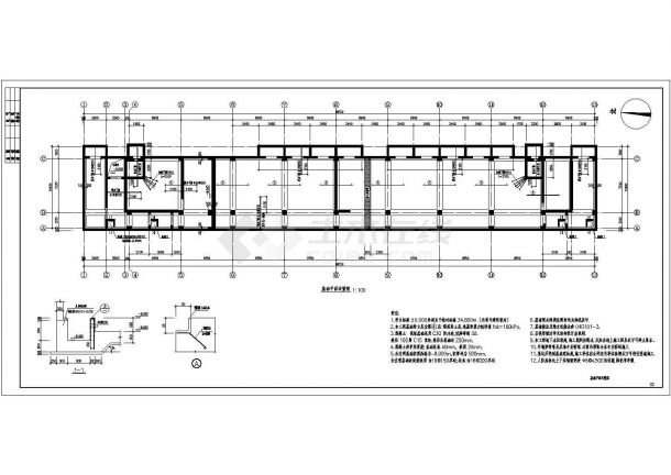 某地区4层框剪结构办公楼结构设计施工图纸（地下2层）-图二
