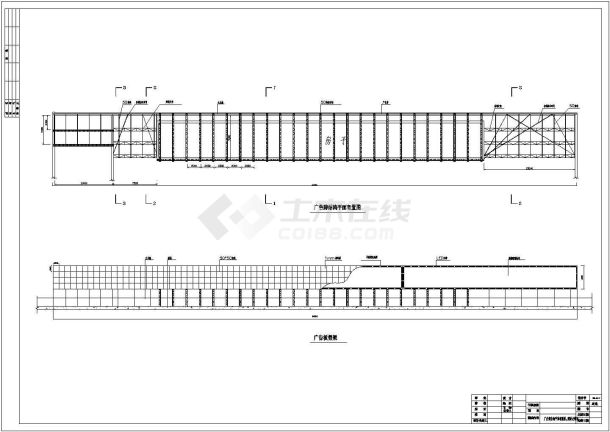 某数码广场广告牌钢结构设计施工图-图一