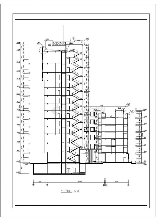三星级宾馆建筑设计方案及施工全套CAD平面图-图一