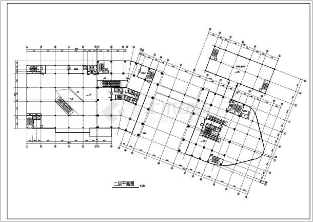 商业写字楼建筑设计方案及施工全套CAD平面图-图二