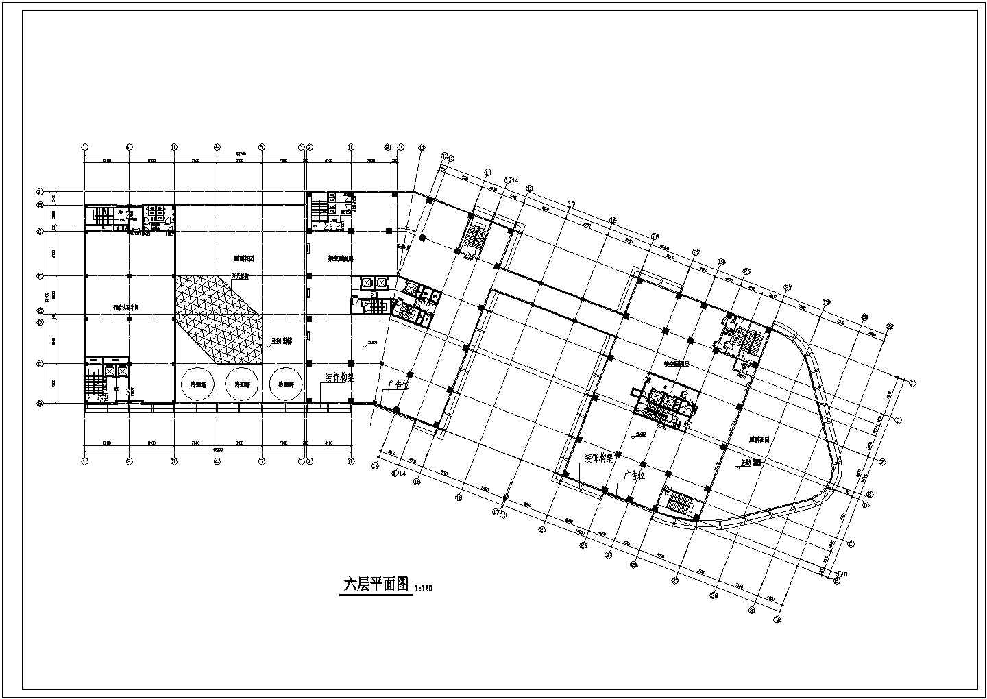 商业写字楼建筑设计方案及施工全套CAD平面图