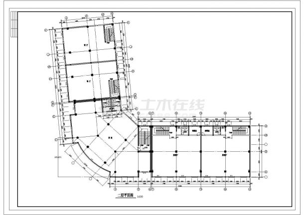 商业综合楼建筑施工及设计方案全套CAD平面图-图二
