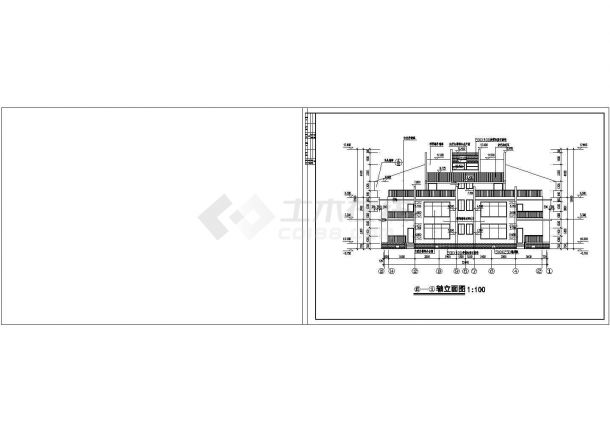 资兴联体建筑设计图纸（共15张）-图二