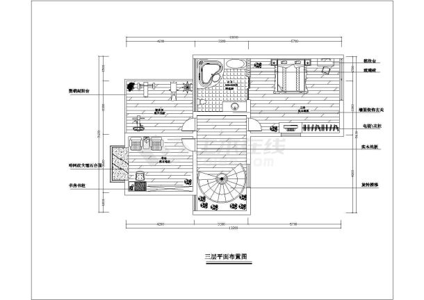 别墅装修设计方案图纸（共15张）-图二