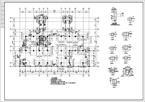 某地十层办公楼框架结构设计施工图-图二