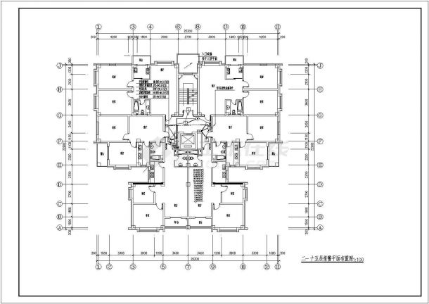 某地区十五层住宅楼电气消防设计CAD施工图纸-图二