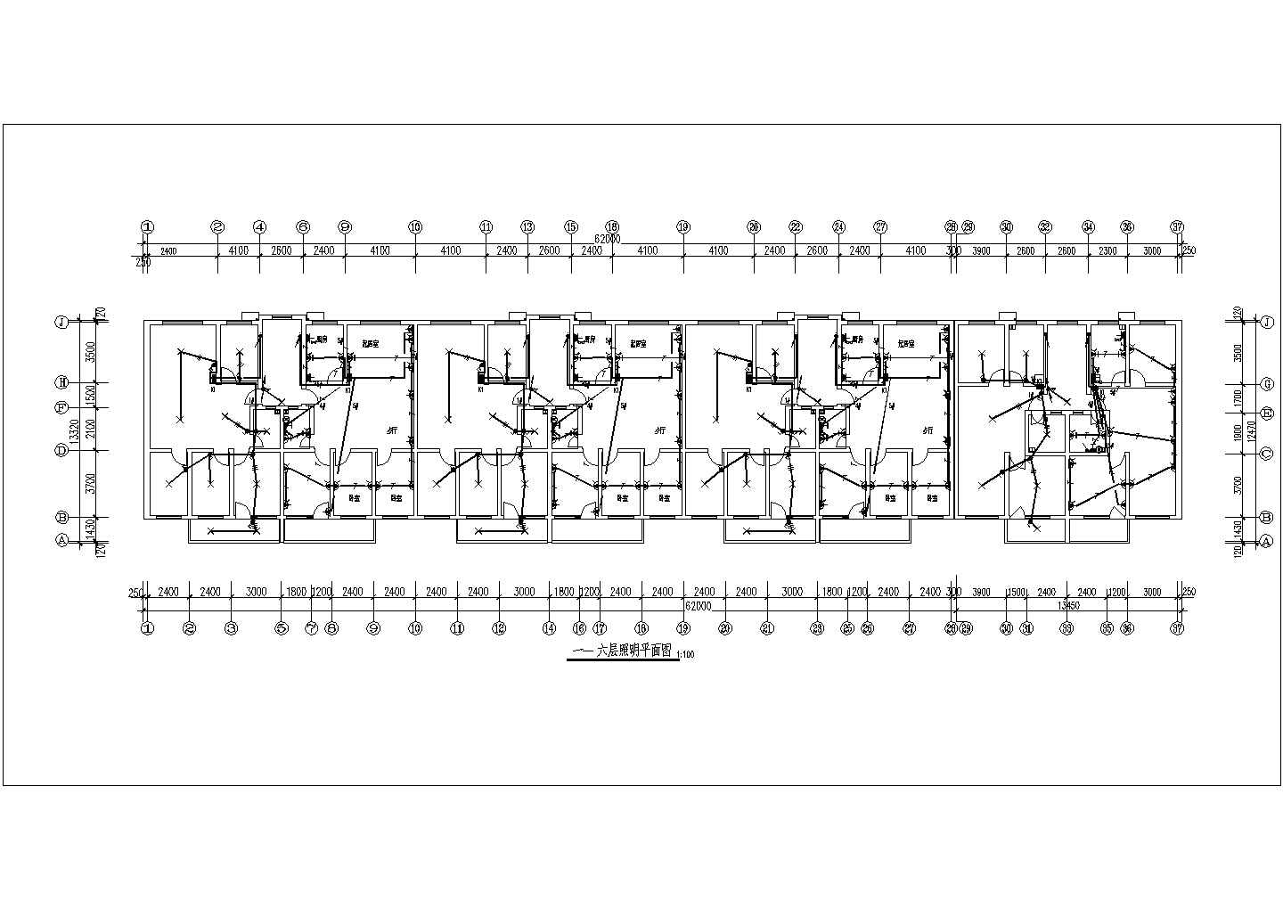 某地区五层住宅楼全套电气CAD施工图纸