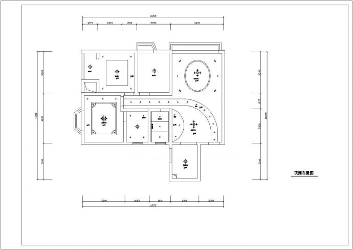 一套两居小户型室内家装设计平面方案cad施工图纸_图1