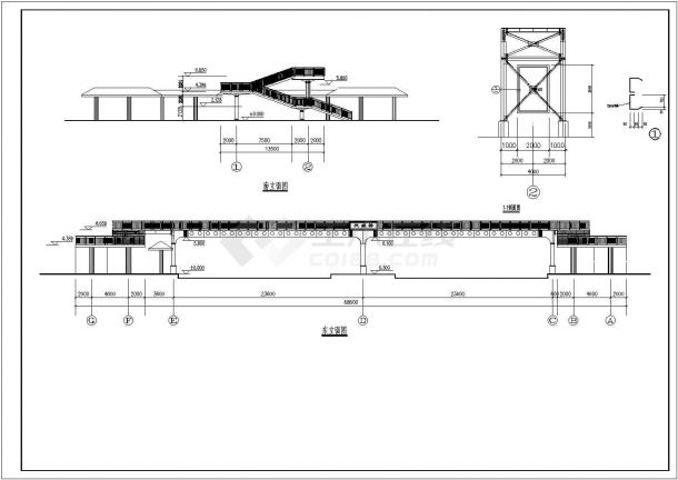 珠海某人行天桥钢结构设计施工图纸-图一