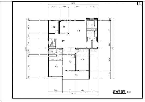 某住宅楼室内装修全套施工设计CAD图-图一