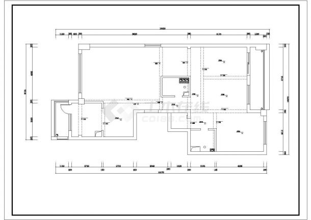 银座广场A幢2903室装修施工CAD详情图-图一