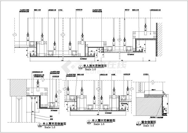 标准酒店单人间cad室内精装施工设计图纸-图二