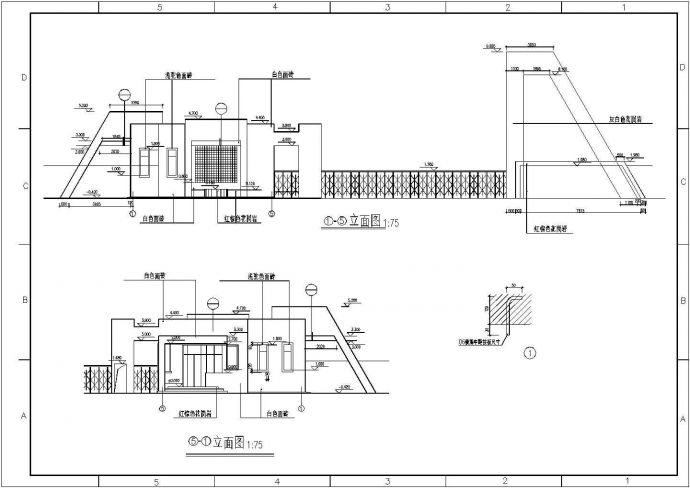 某工厂大门建设CAD施工设计图纸_图1