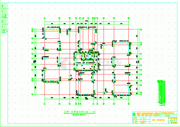 某市滨江花园框架结构建筑结构CAD设计施工图-图二