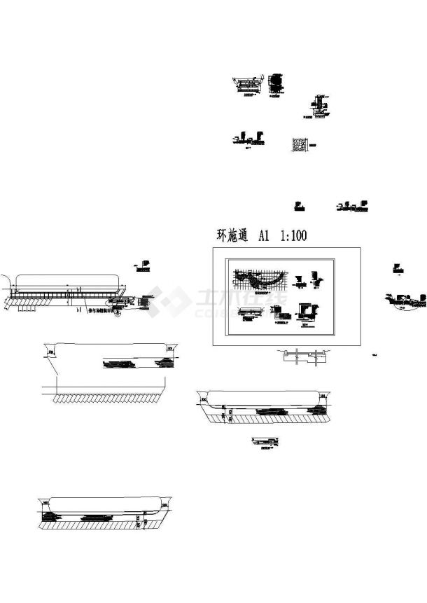 某市各停车场地面铺砖设计CAD图纸-图一