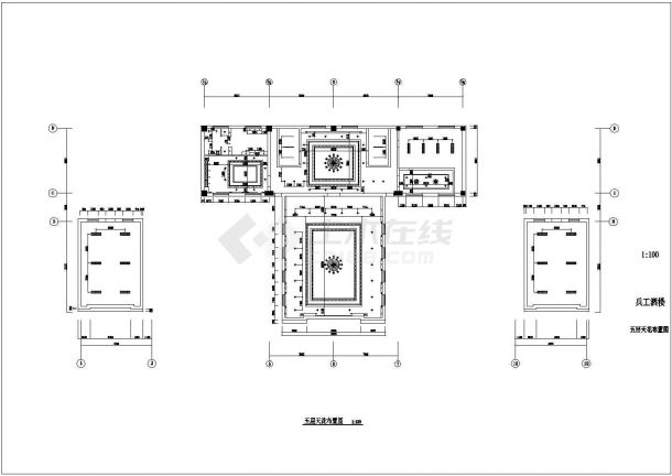 大酒店天花板吊顶装修cad施工大样详图-图一