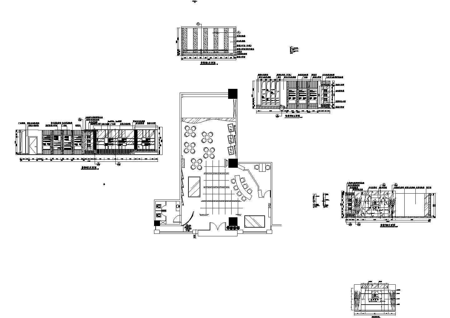 某售楼部设计方案（含平面，立面，大样，配电）共17个cad文件