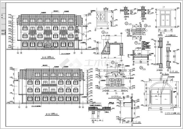 某地区招待所建筑施工图（节点详细）-图二