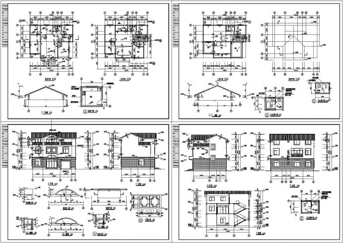 某地上三层地中海风格别墅建筑施工CAD图纸_图1