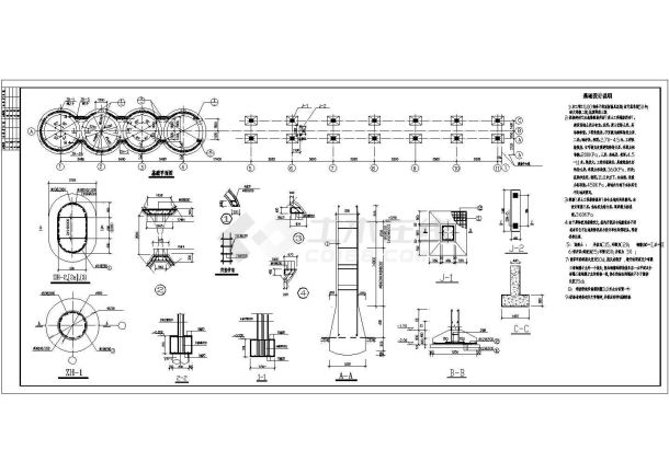 某观景塔和钢仓钢结构土建设计图纸-图一