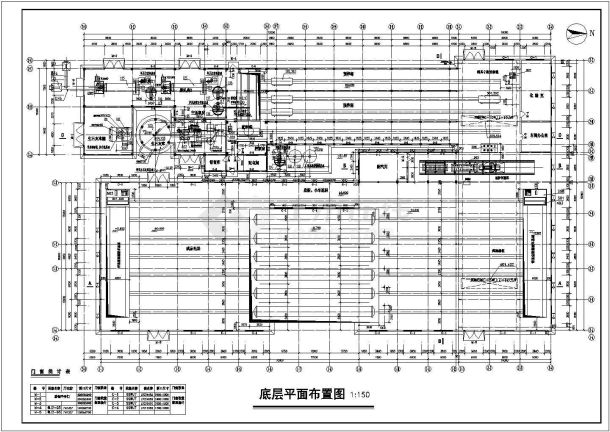 某市混凝土主车间跨框架结构建筑结构CAD设计施工图-图一