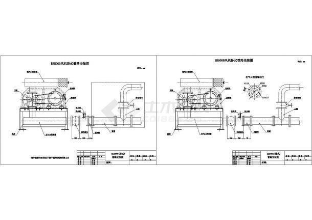 BK5009风机卧式管路安装图-图一