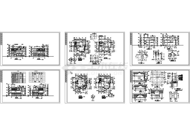 某三层东南亚风格别墅建筑施工图纸-图一