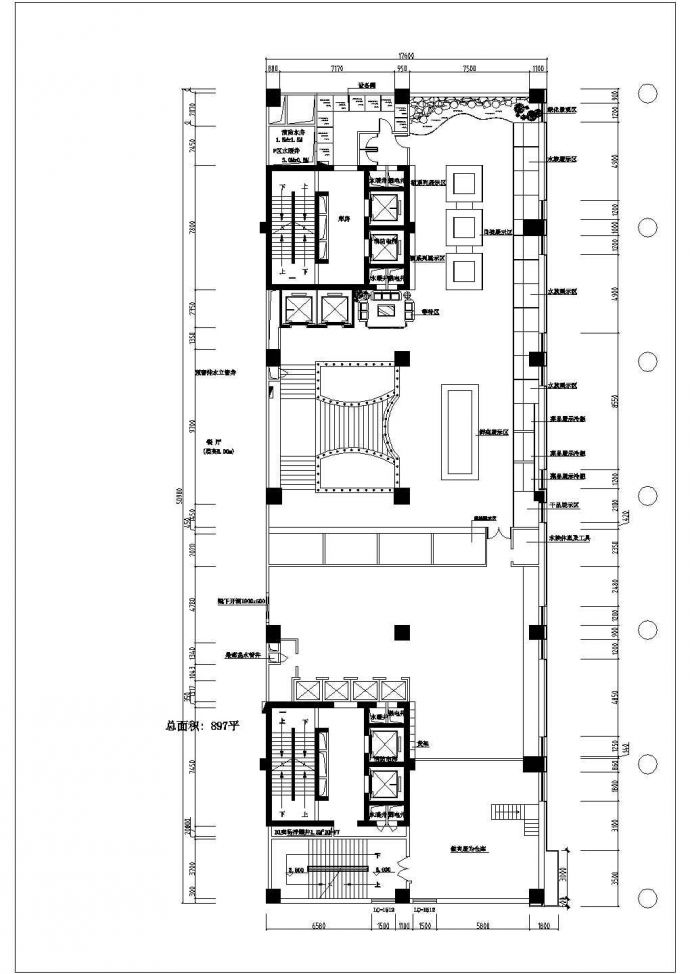 快捷酒店整层室内装修cad施工设计方案详情图_图1