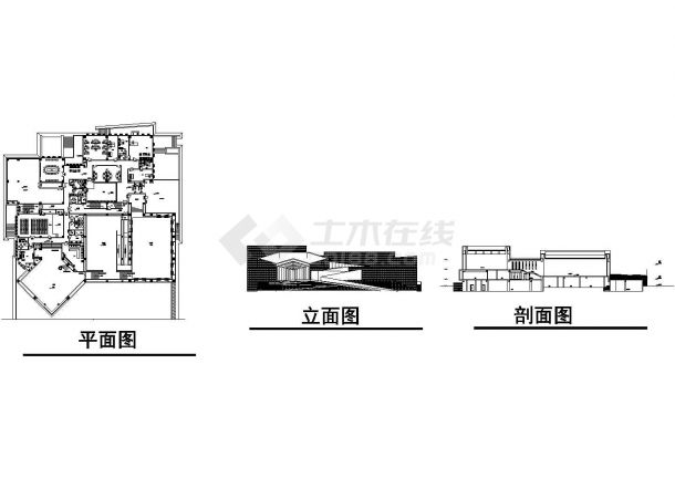 单层创意小型博物馆建筑初步设计方案图-图一