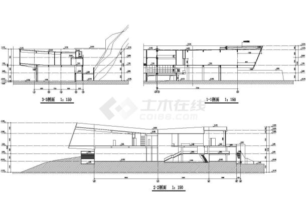 某博物馆文本及游客服务中心建筑施工图（含设计说明）-图一