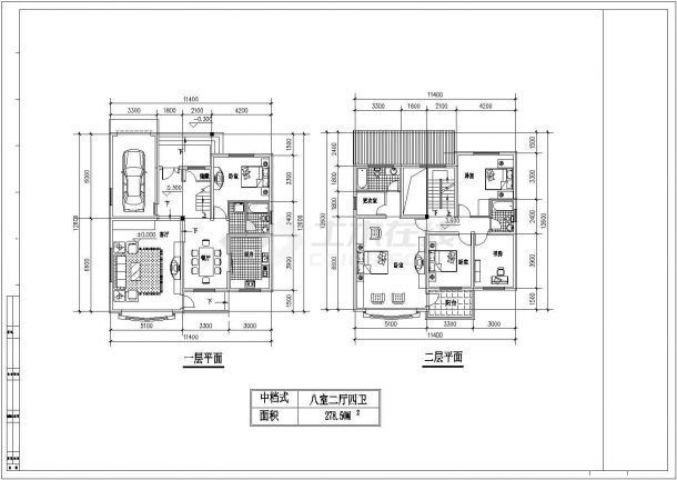 别墅建筑户型设计图纸-图二
